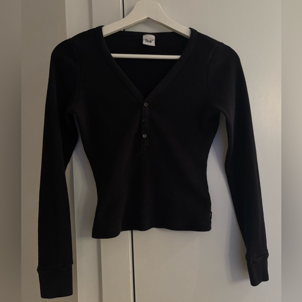 TNA - Thermal Henley Long Sleeve - Black - Medium